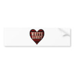 Vintage Heart White Rabbit Bumper Sticker