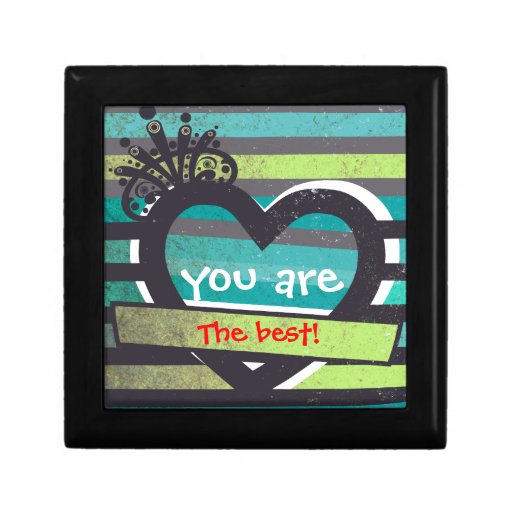 Vintage heart with you are the best sign gift box