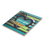 Vintage heart with you are the best sign tile tiles