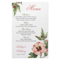 Vintage Hibiscus Floral Wedding Wedding Menu Card Full Color Flyer