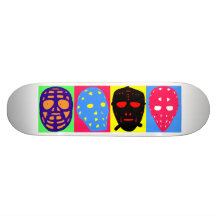Vintage Hockey Goalie Masks Skateboard