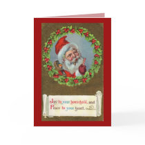 Vintage Holiday Christmas Santa Card