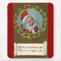 Vintage Holiday Christmas Santa Mousepad