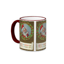 Vintage Holiday Christmas Santa Coffee Mug