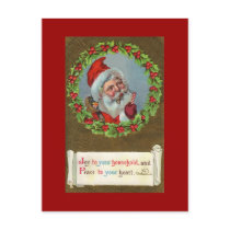 Vintage Holiday Christmas Santa Post Card
