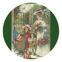Vintage Honouring Memorial Day Round Stickers