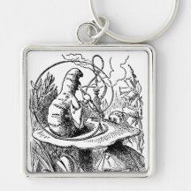 Vintage Hookah Smoking Caterpillar with Alice Keychains