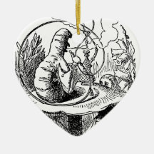 Vintage Hookah Smoking Caterpillar with Alice Christmas Tree Ornament