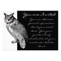 Vintage Horned Owl Invites