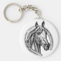 Vintage Horse and Horseshoe Keychain