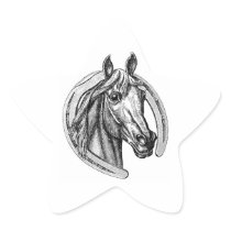 Vintage Horse and Horseshoe Star Stickers