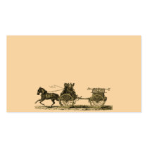 Vintage Horse Drawn Fire Engine Illustration Business Card