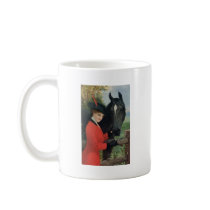 Vintage Horse Girl Red Coat Equestrian Sugar Cube Mugs