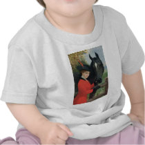 Vintage Horse Girl Red Coat Equestrian Sugar Cube T-shirt
