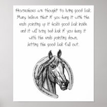 Vintage Horse & Horseshoe Art Print Poster