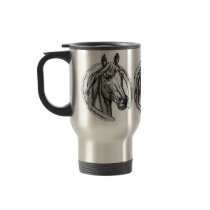 Vintage Horse & Horseshoe SS Travel Mug
