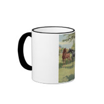 Vintage Horse Mare Stallion Equestrian Coffee Mugs