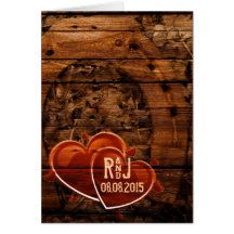 vintage horseshoe hearts western country wedding greeting card