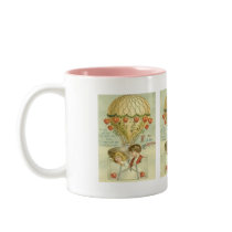 Vintage Hot Air Balloon Valentine Mugs