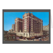 Vintage Hotel Gary, Indiana (1950s) Greeting Card
