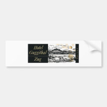 Vintage Hotel Label Art Bumper Stickers