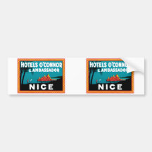 Vintage Hotel O'connor & Ambassador Nice Bumper Stickers