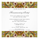 Vintage Housewarming, Garden Flowers Butterflies Custom Invite