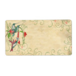 Vintage Humingbird Swirl Christmas Address Labels