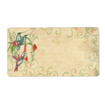Vintage Humingbird Swirl Christmas Address Labels