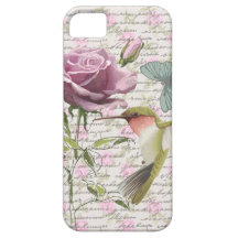 Vintage Hummingbird Butterfly and Rose iPhone 5 Covers