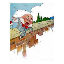 Vintage Humpty Dumpty Nursery Rhyme Illustration Post Card