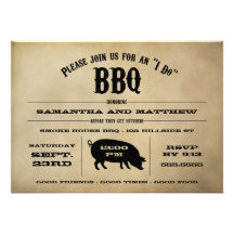 Vintage "I Do" BBQ Rehearsal Dinner Invite