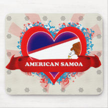 Vintage I Love American Samoa Mouse Pad
