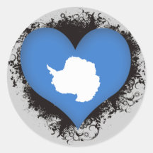 Vintage I Love Antarctica Stickers