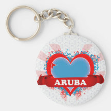Vintage I Love Aruba Keychains