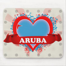 Vintage I Love Aruba Mousepad