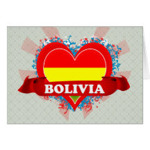 Vintage I Love Bolivia Greeting Card