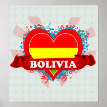 Vintage I Love Bolivia Print