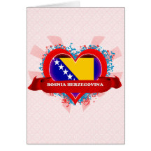 Vintage I Love Bosnia Herzegovina Card