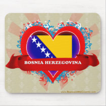 Vintage I Love Bosnia Herzegovina Mouse Pad