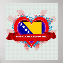 Vintage I Love Bosnia Herzegovina Poster