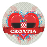 Vintage I Love Croatia Stickers