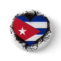 Vintage I Love Cuba Buttons