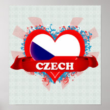 Vintage I Love Czech Poster