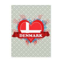 Vintage I Love Denmark Post Card