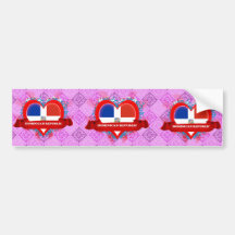 Vintage I Love Dominican Republic Bumper Sticker