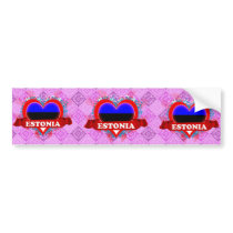 Vintage I Love Estonia Bumper Stickers