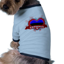 Vintage I Love Estonia Dog Tee