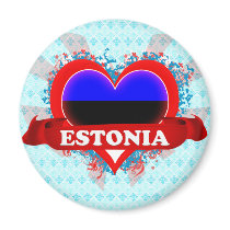 Vintage I Love Estonia Magnets