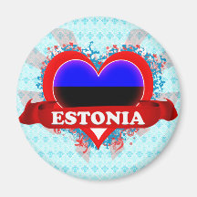 Vintage I Love Estonia Magnets